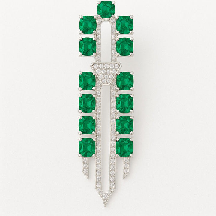 Jet Set Emerald Earring