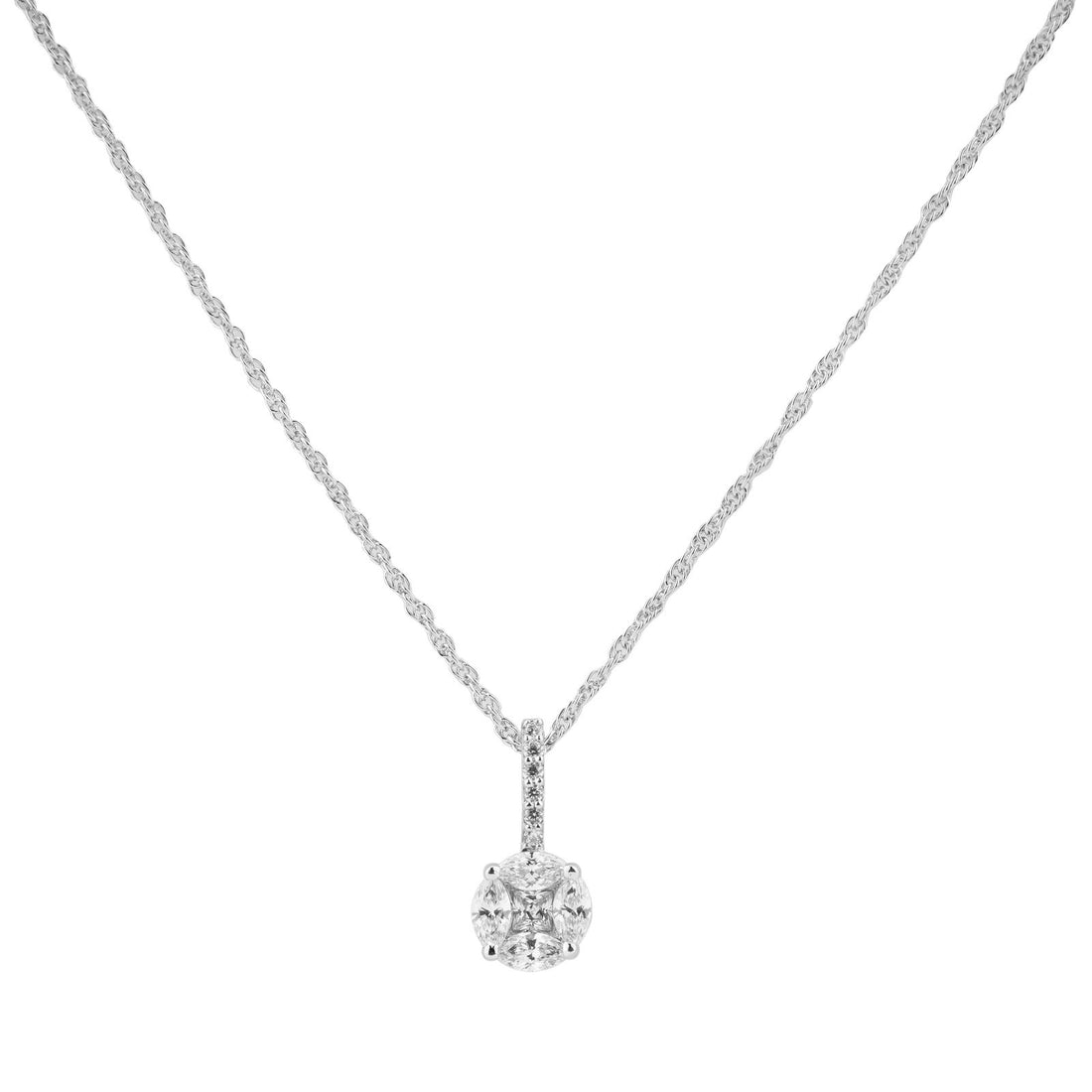 Silver Glow Drop Necklace