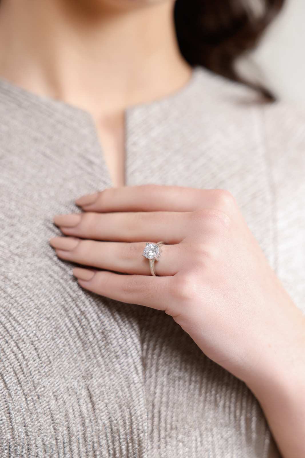 Silver Set Solitaire Ring