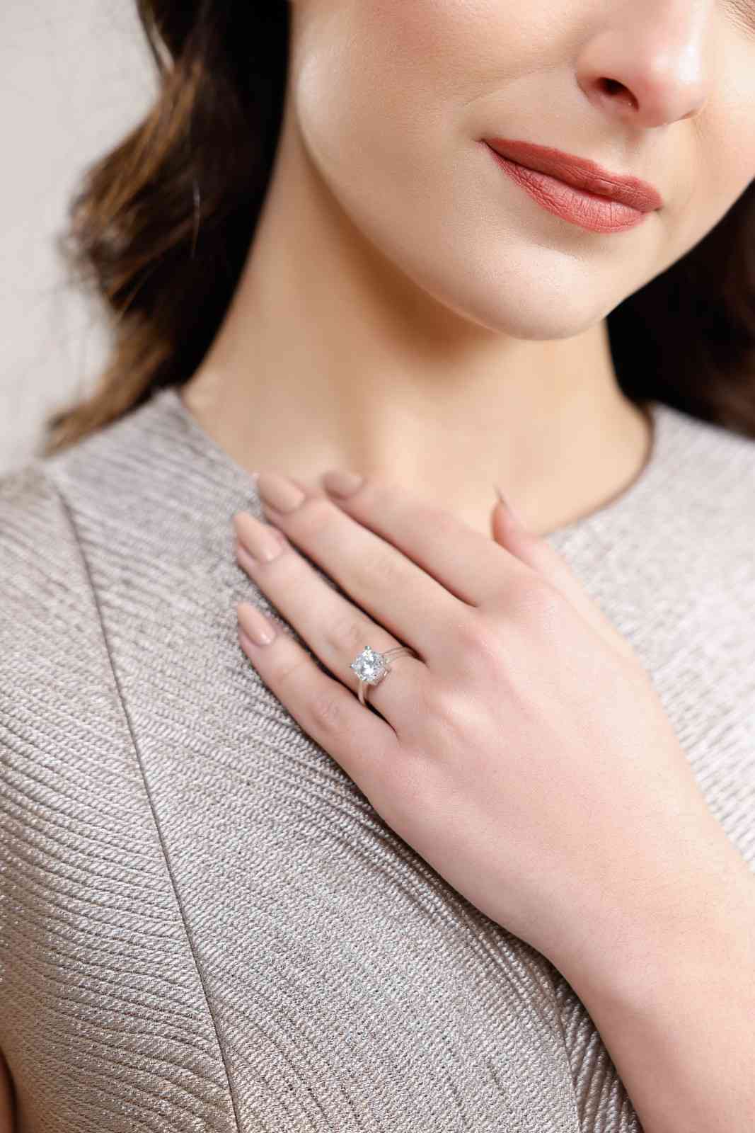 Silver Set Solitaire Ring