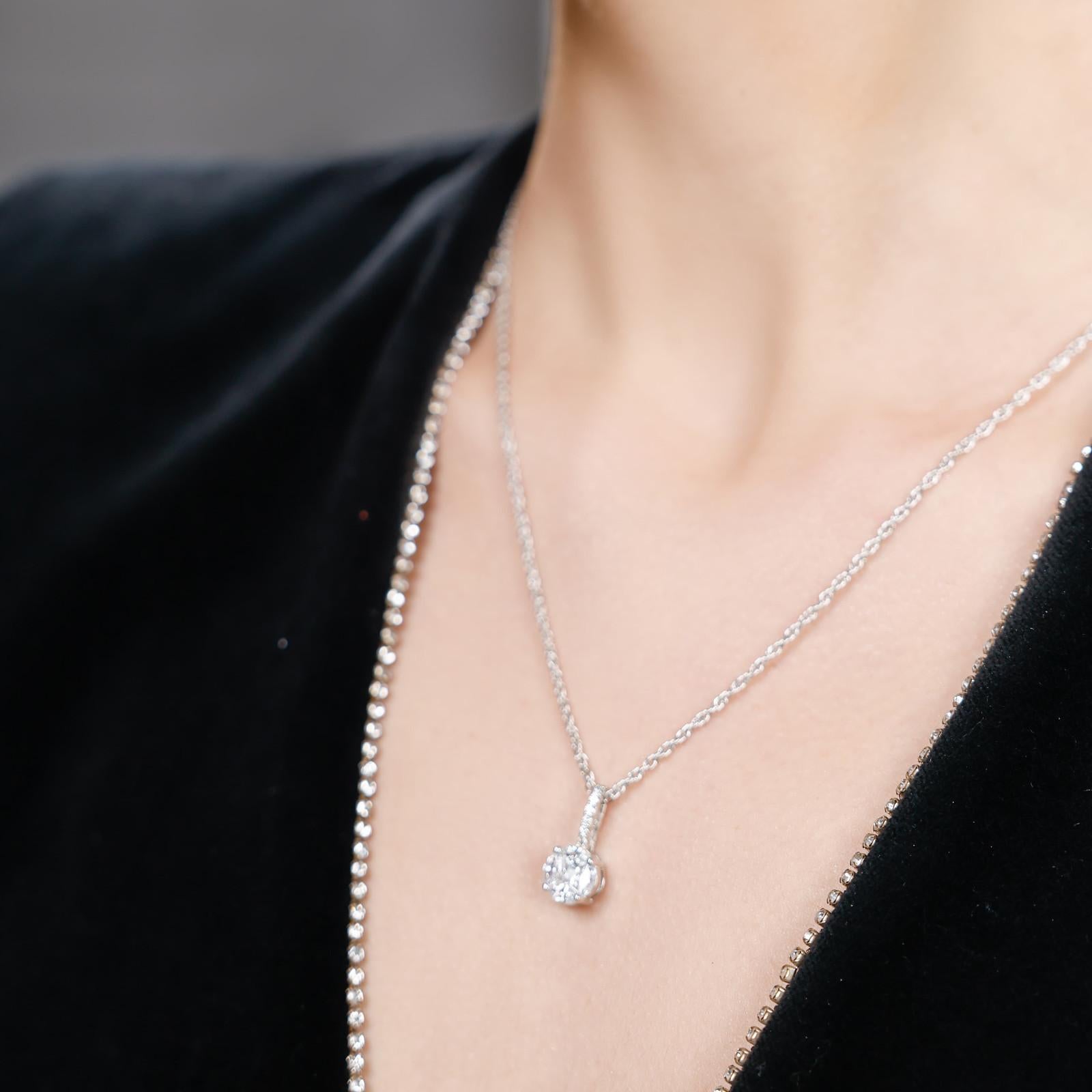 Silver Glow Drop Necklace