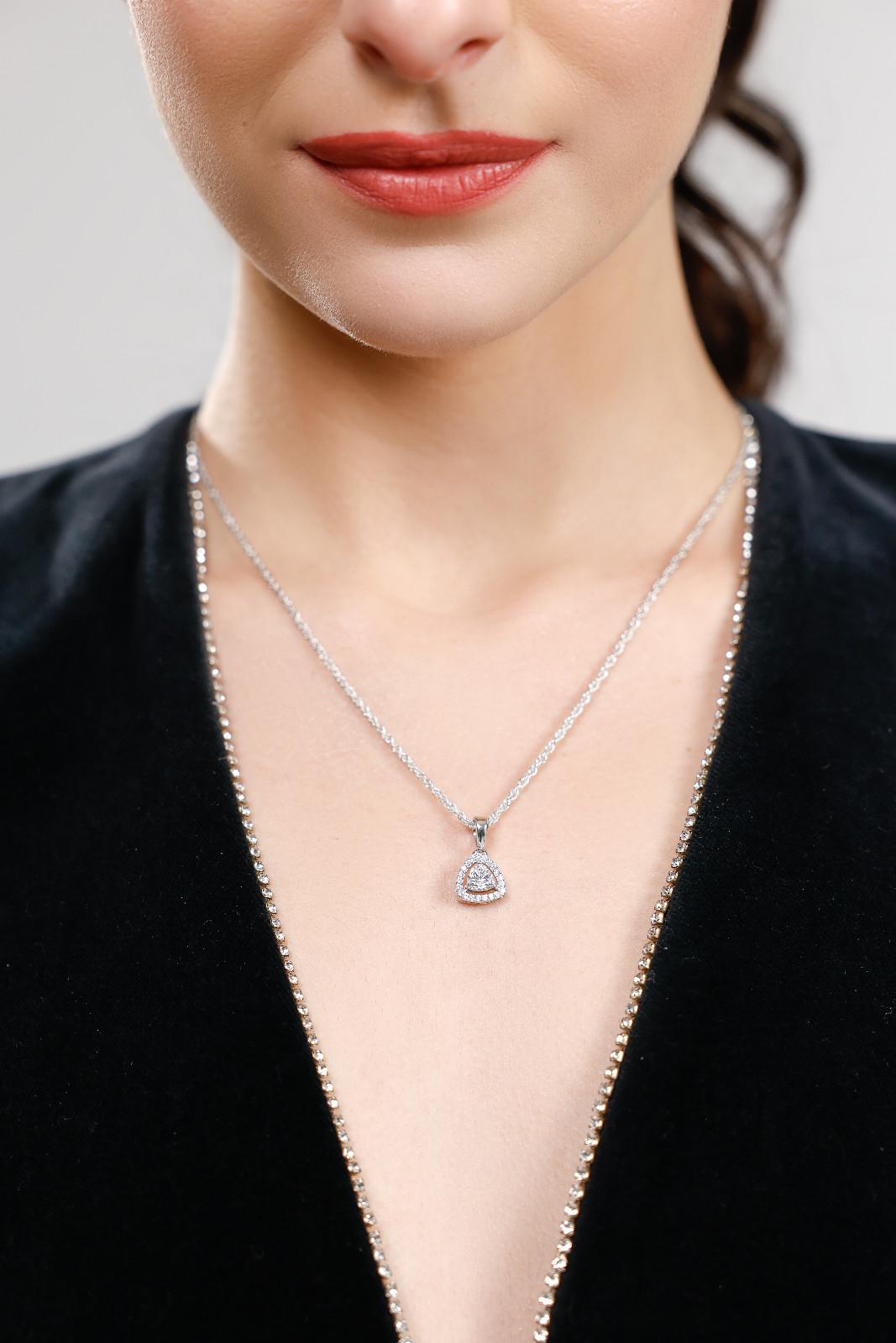Modern Trinity Drop Necklace