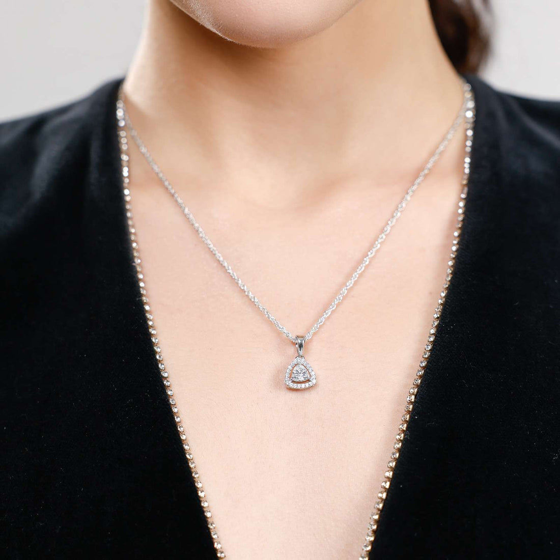 Modern Trinity Drop Necklace