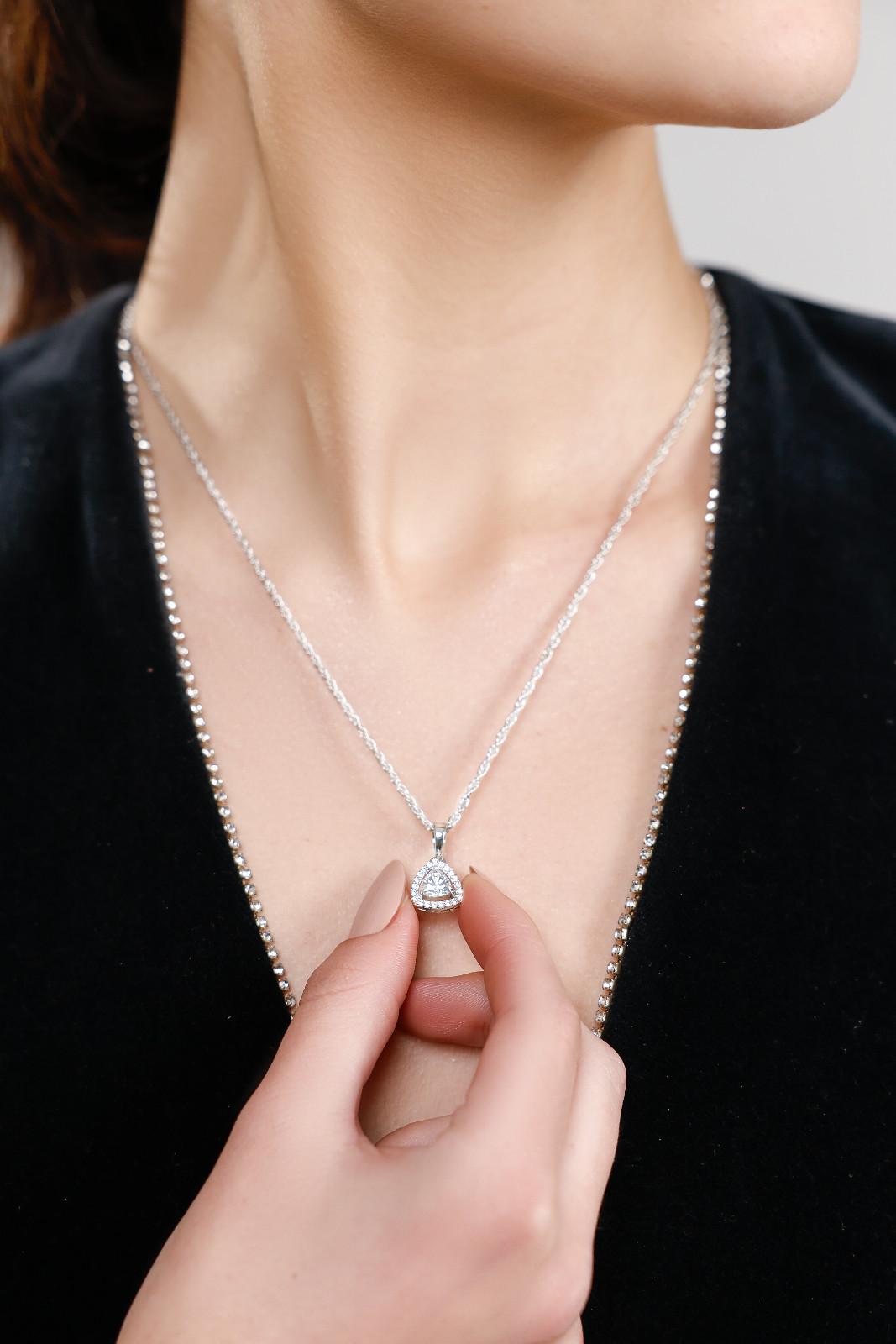 Modern Trinity Drop Necklace