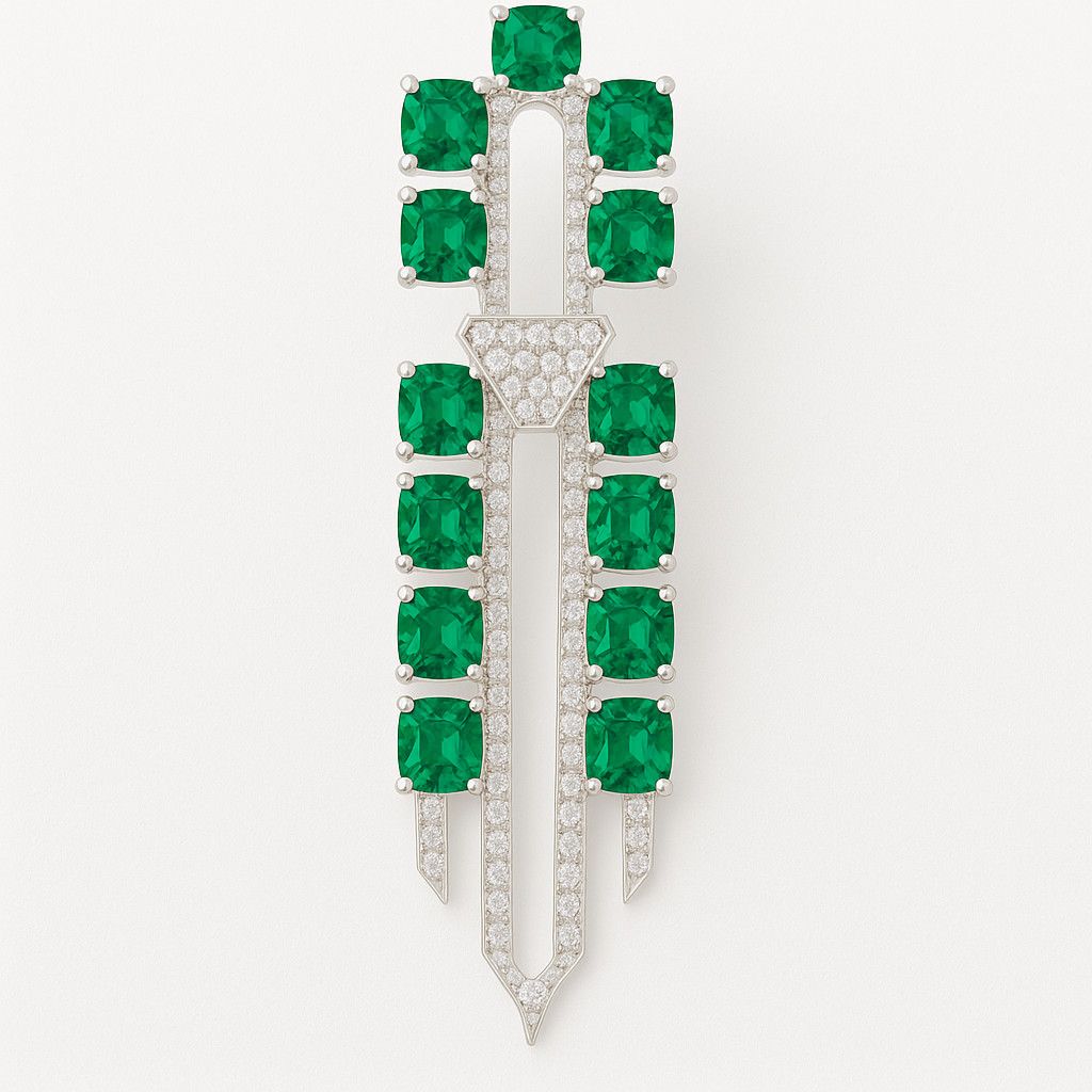 Jet Set Emerald Earring