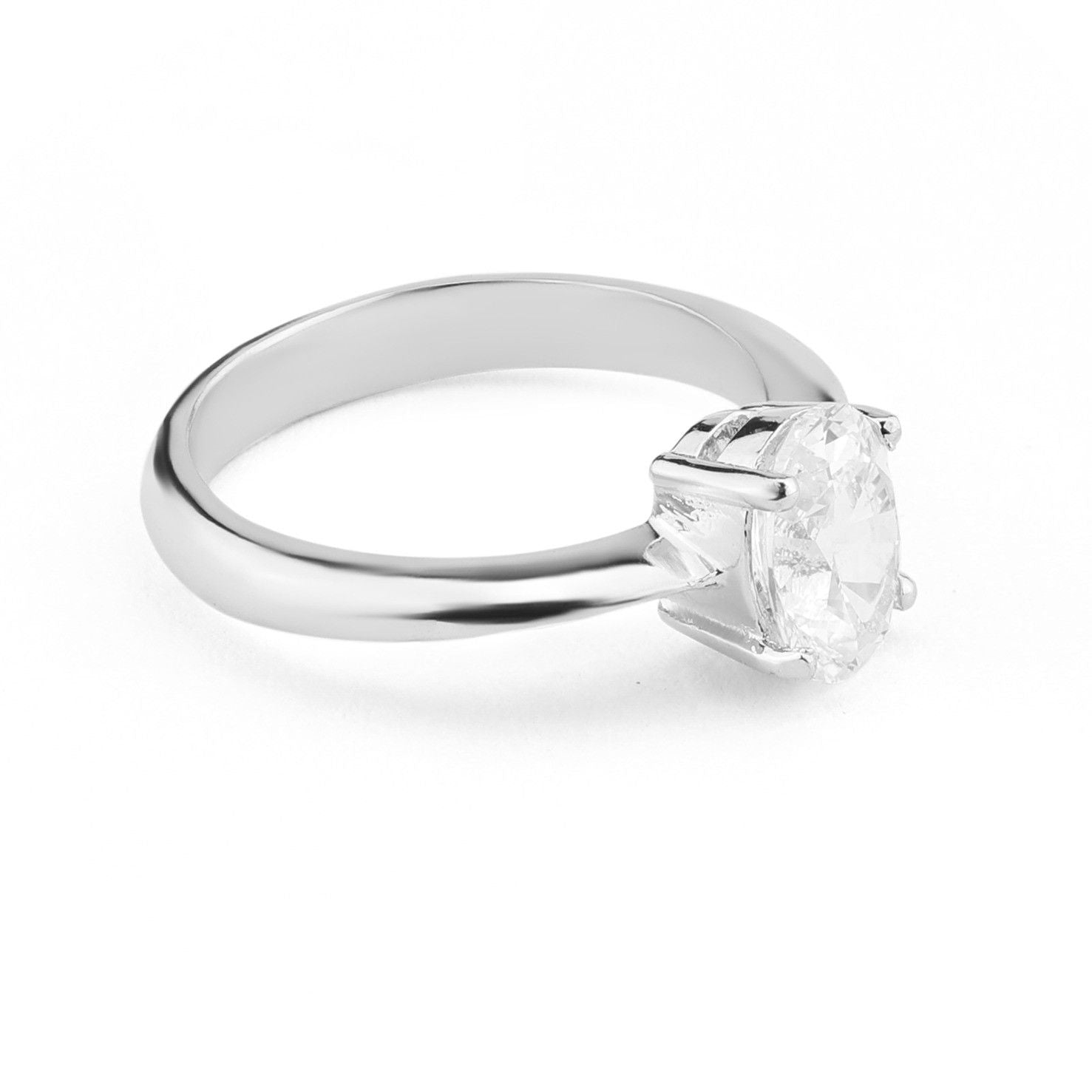 Silver Set Solitaire Ring